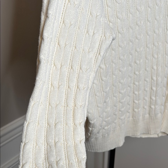 St. John's Bay Cream Cable Knit Crew Neck Sweater size 3X - Picture 3 of 5
